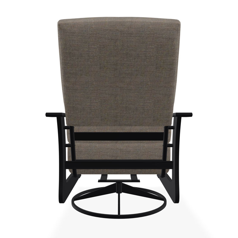 St. Catherine Marine Grade Polymer Deep Seating Cushion Swivel Rocker, Black, Cast Ash Sunbrella® Plainweave
