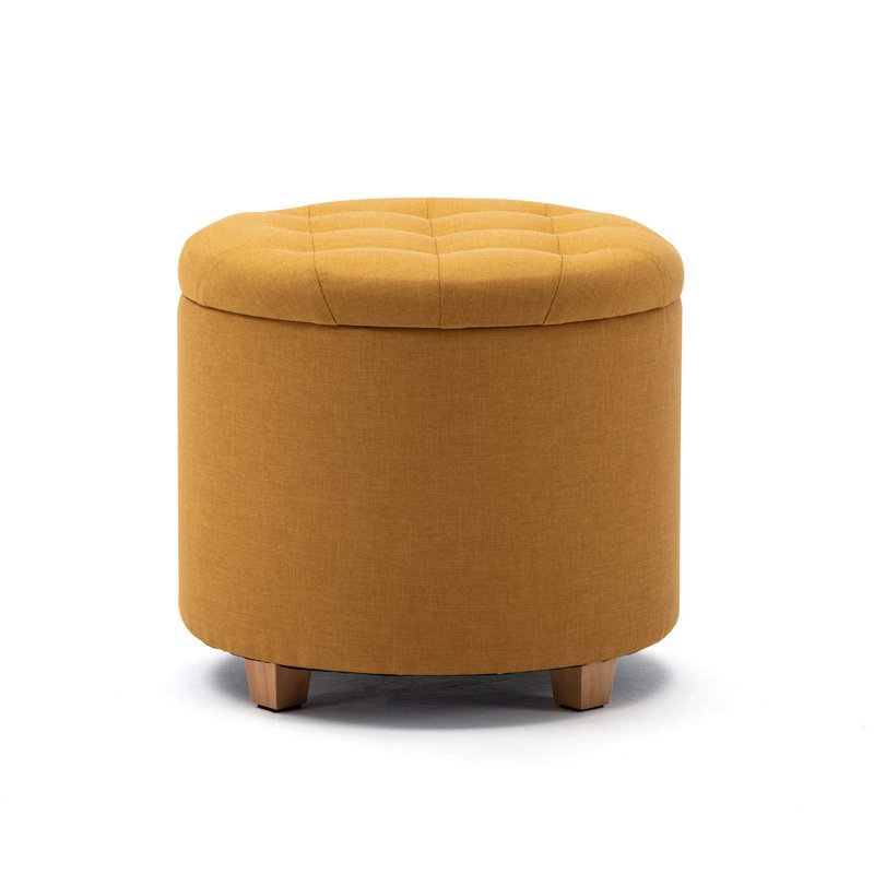 45cm Wide Footstool Ottoman, Orange