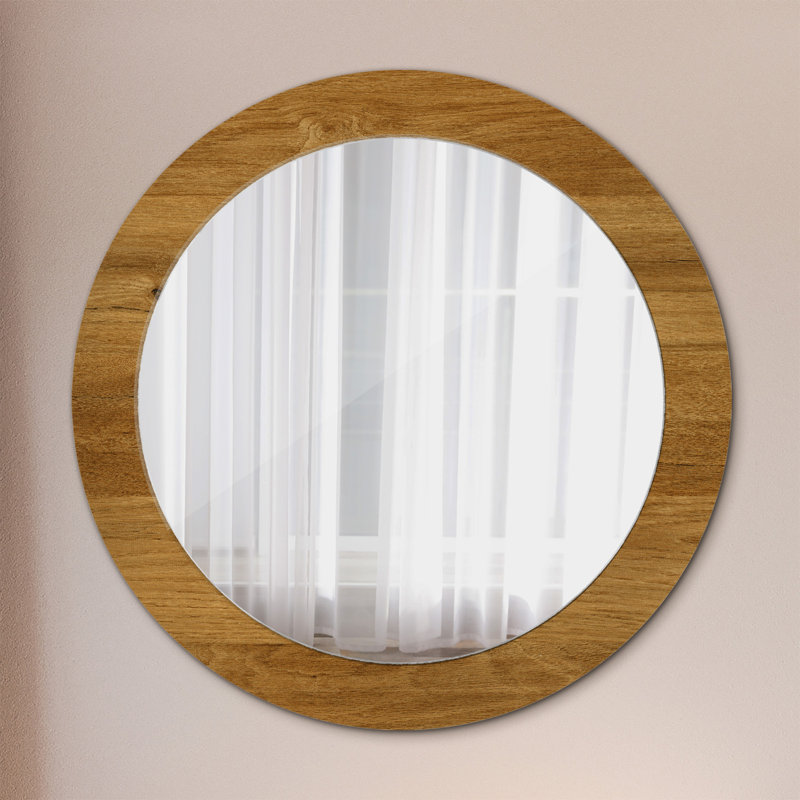 Huldar Glass Flat Wall Mirror, Brown, 70cm H x 70cm W