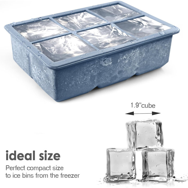 Silicone Ice Cube Trays 3 Pack - Large Size Silicone Ice Cube Moulds With Leak Proof Removable Lid Square Ice Cube Tray And BPA Free For Cocktail,Whiskey, Stackable Flexible Ice