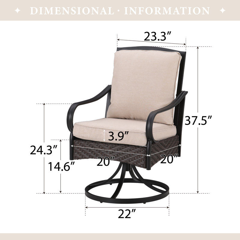 Ensemble de 8 chaises de patio pivotantes