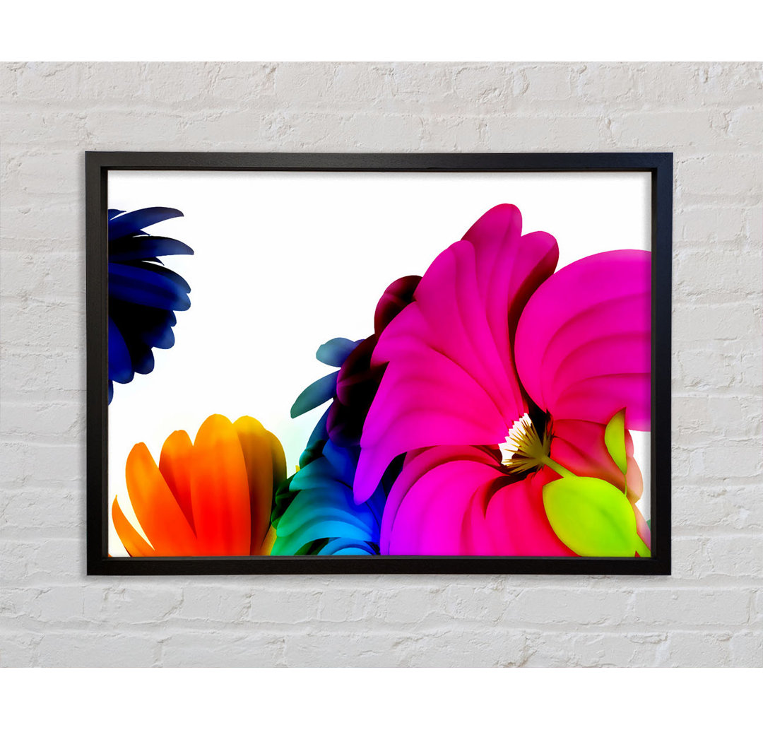 Vibrant Flower Glow - Einzelner Bilderrahmen Kunstdrucke auf Leinwand