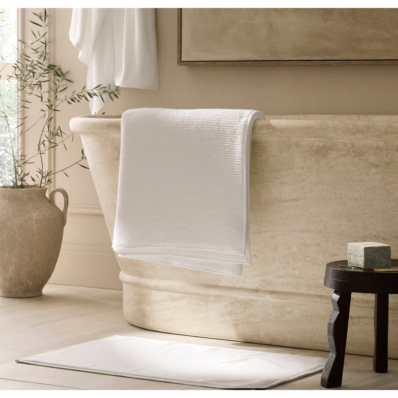 Turkish Ribbed Washcloth Set, White