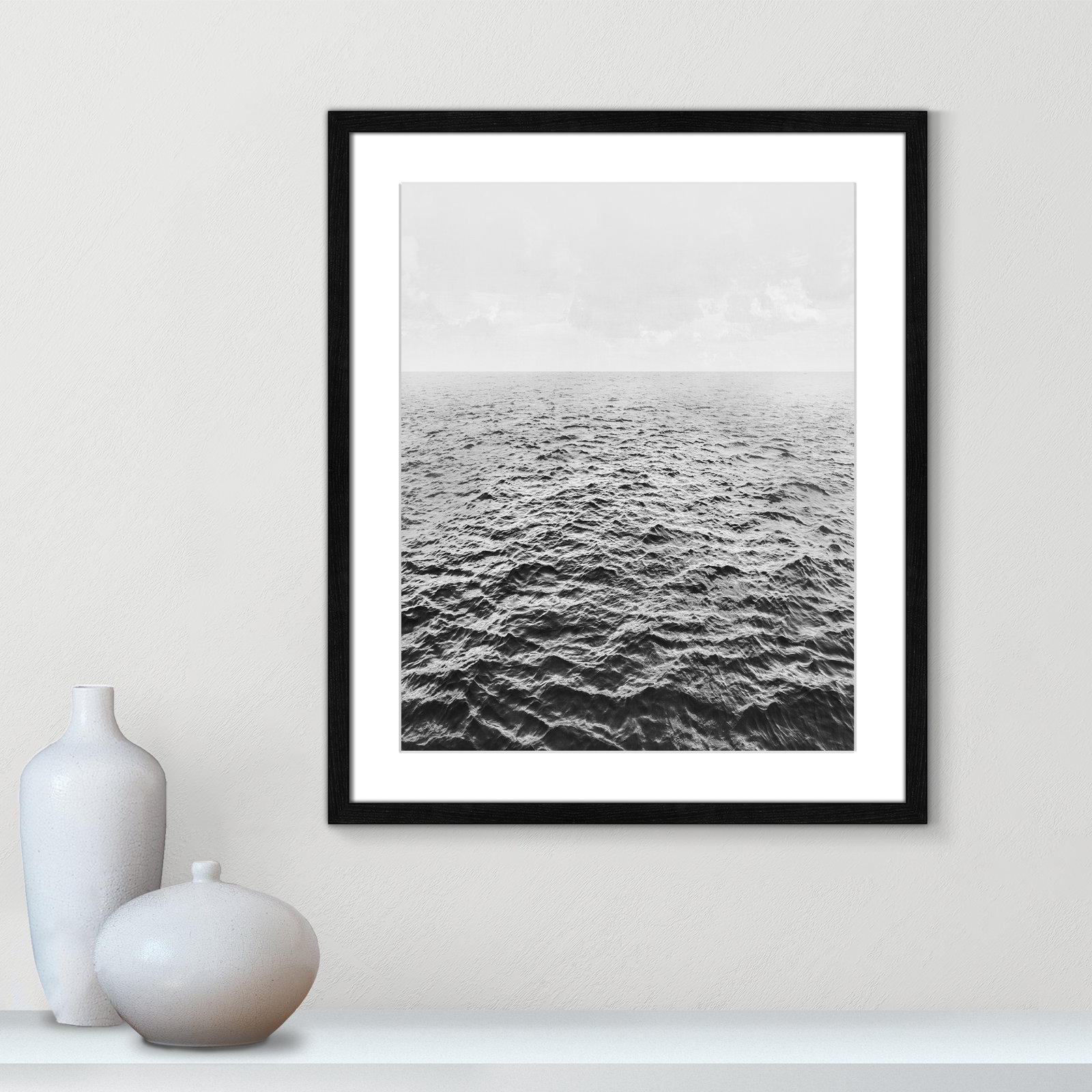 Anali "Rolling in" Print by Mike Calascibetta, Black Wood Grain, 21.5" W x 25.5" H x 0.75" D