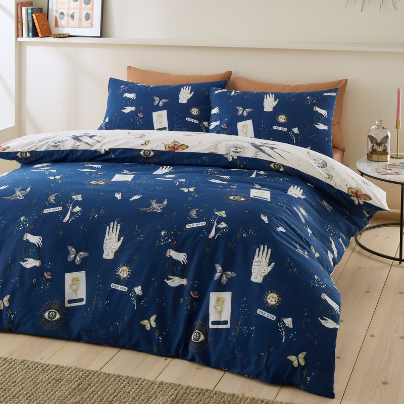 Cotton Blend Abstract Duvet Cover Set with Pillowcases Included, Double Duvet Cover + 2 Standard Pillowcases