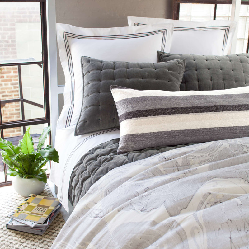 Vienna Velvet Quilt, King Quilt, Dark Gray