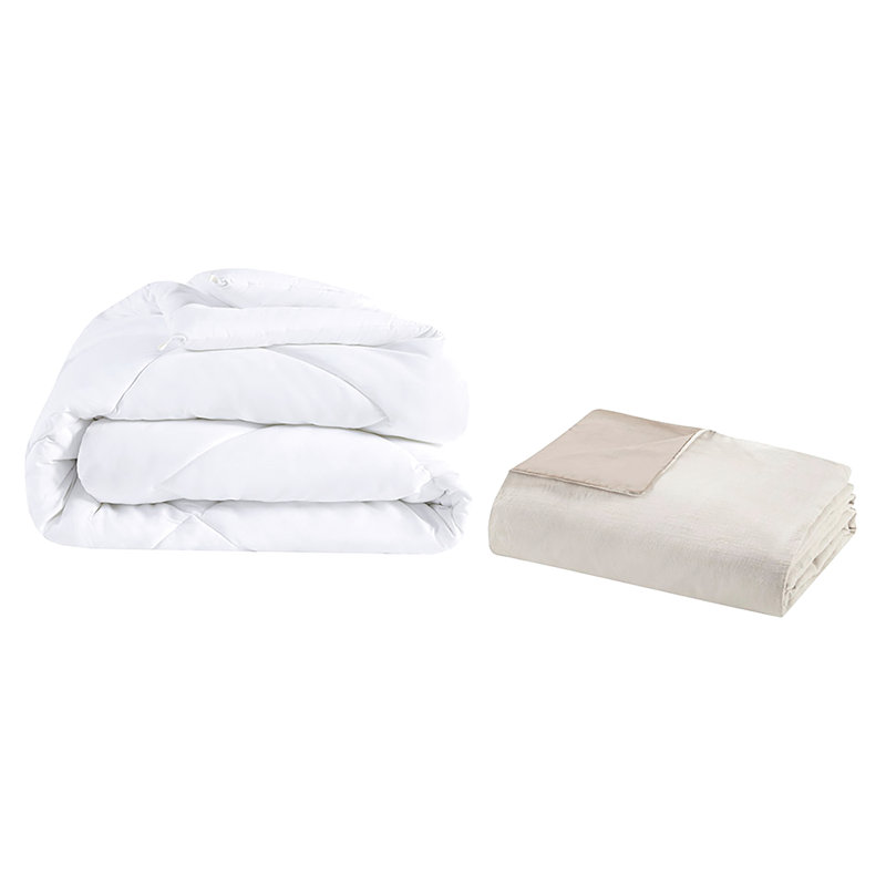 5 pièces de literie en coton biologique - très grand / très grand, housse d'édredon surdimensionnée avec insert et traitement naturel, lavable à la machine