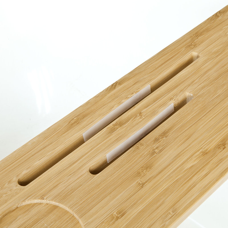 Carruth Freestanding Bamboo Bath Caddy, 2.5cm H x 80cm W x 15cm D