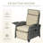 Outdoor Recliner Chair With Cushions, Reclining Patio Lounge Chair With Adjustable Footrest, Armrests, Tray Table, Khaki-400761188-400761190