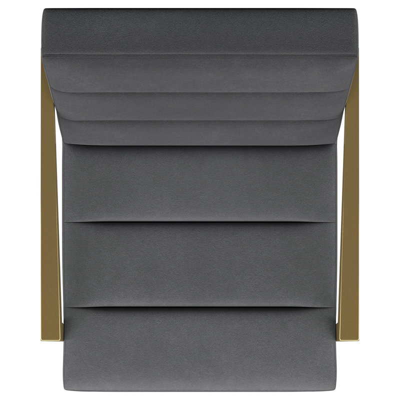 Fauteuil d'appoint rembourré en métal Kirra, Polyester gris