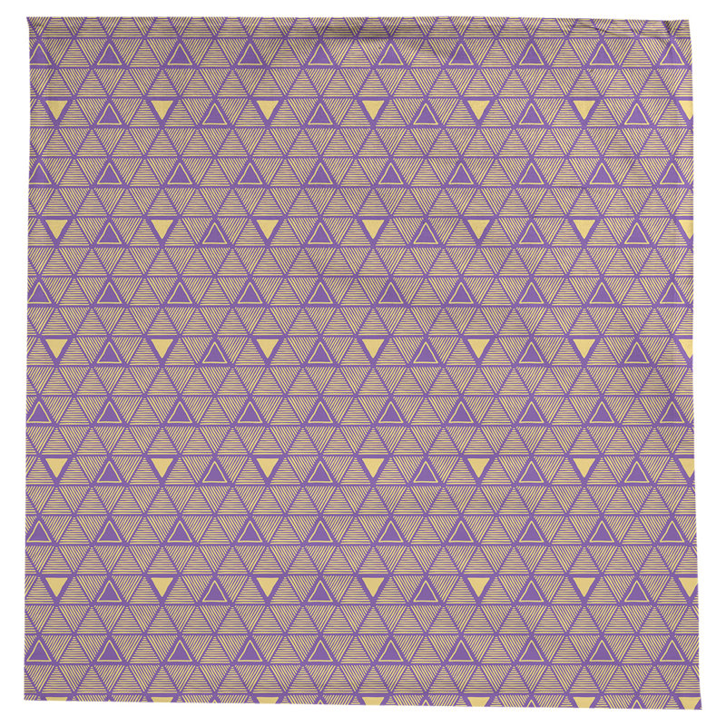 Classic Hand Drawn Triangles Tablecloth, Purple/Yellow
