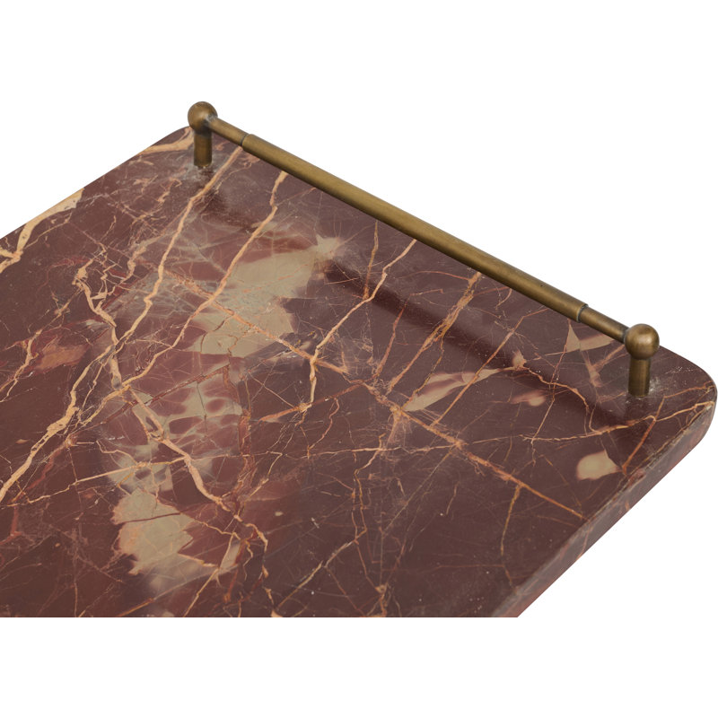 Plateau en marbre véritable Nathan Cherry, Marbre cerise véritable
