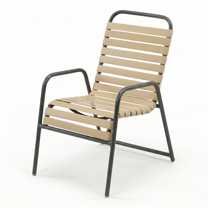 Chaise avec accoudoirs, Sangle de chameau / anthracite