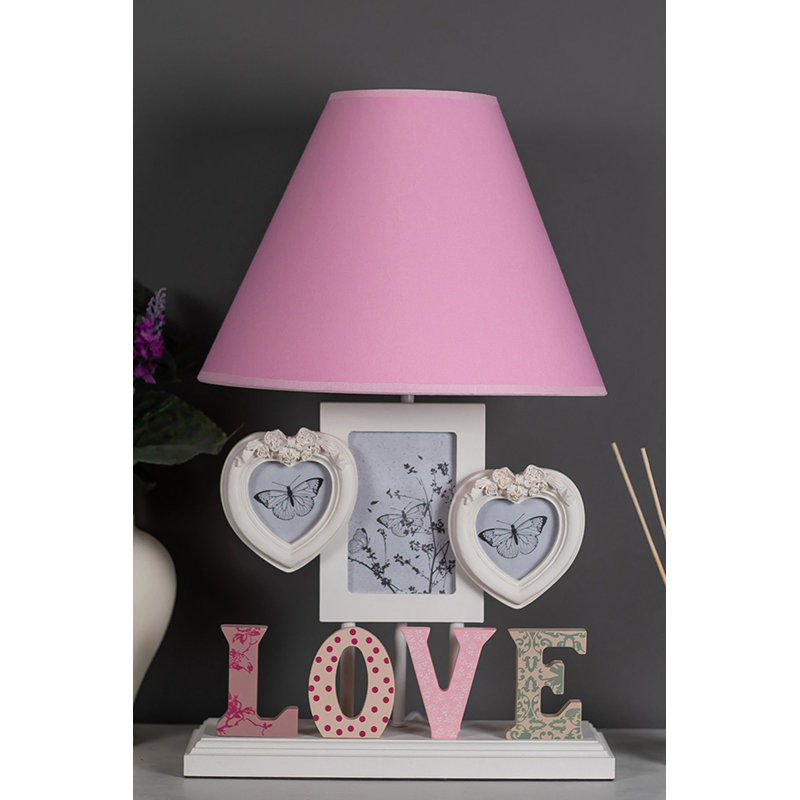 Lampe de table 20 po Rogerson, Blanc, Brun