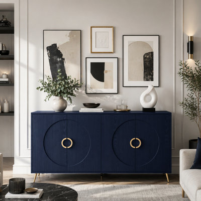 Armoire de rangement moderne à 4 portes en bois laqué Modern