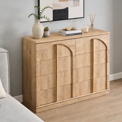 Modern 8 Drawer Dresser, Bedroom Dresser With Arched Panel