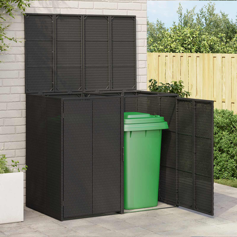 Polyethylene Double Bin Store, Black