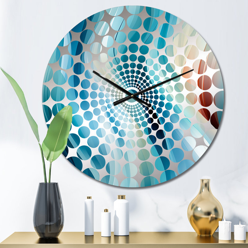 Horloge murale rayée Blue Harmony Of Waves, Médium