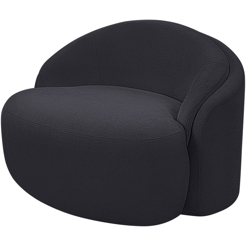Fauteuil Caspian Chenille, Tissu chenille noir