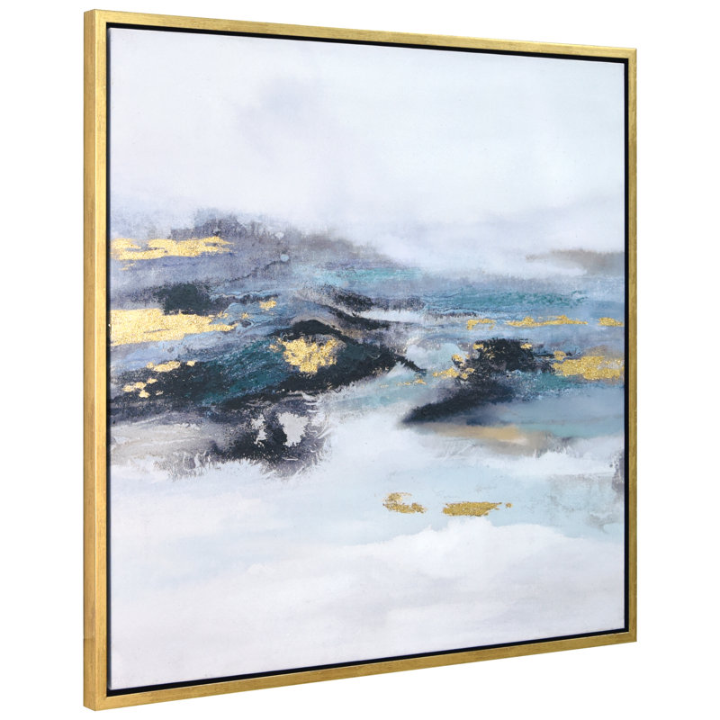 «Polar Stream Textured Metallic» par Martin Edwards - cadre flottant, reproduction d'art sur toile