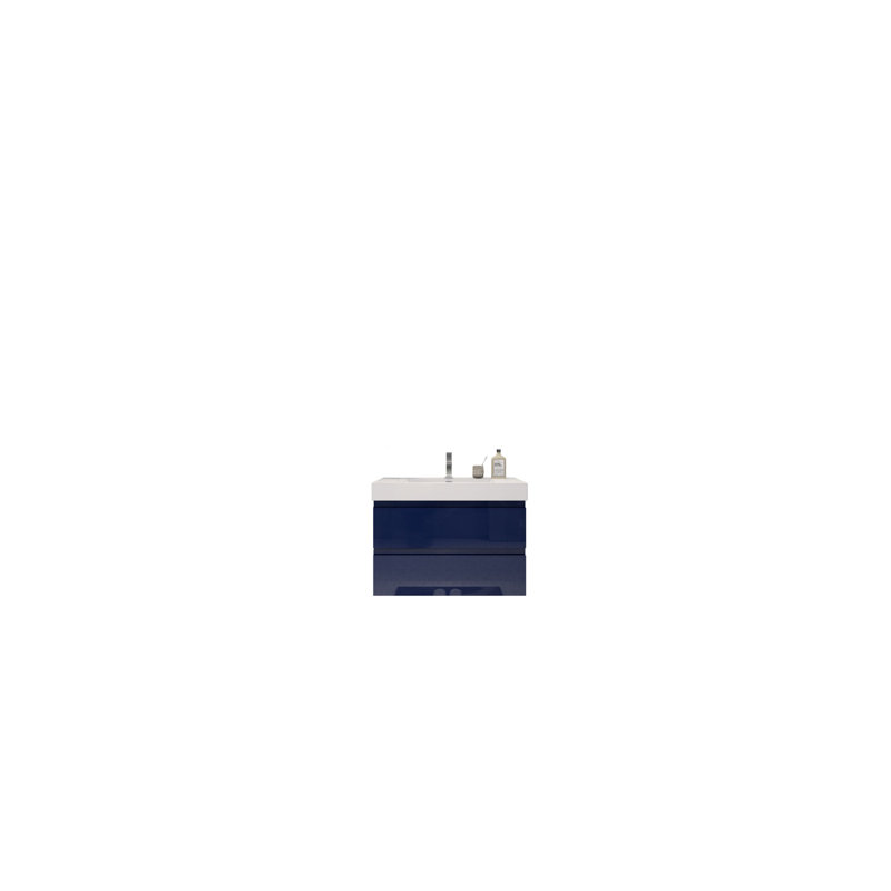 Base de meuble-lavabo simple 36 po fixée au mur seulement, Bleu nuit