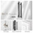 Vlasios Premium Home Storage Cabinet with Panel Doors and Shelves, Storage Cabinet with 5 Shelves for Kitchen, Bathroom, 16" D x 32" W x 72" H, White-95461026