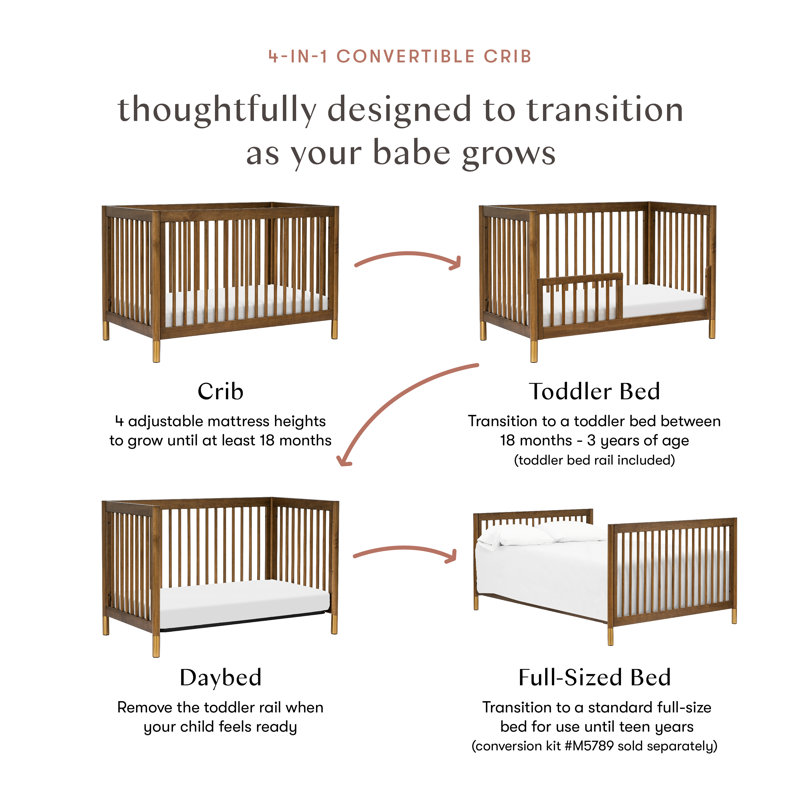 Gelato Convertible Standard Nursery Furniture Set, Walnut