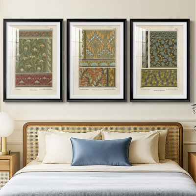Nouveau Decorative VI - Impression sur mesure encadrée de qualité supérieure - 3 pièces