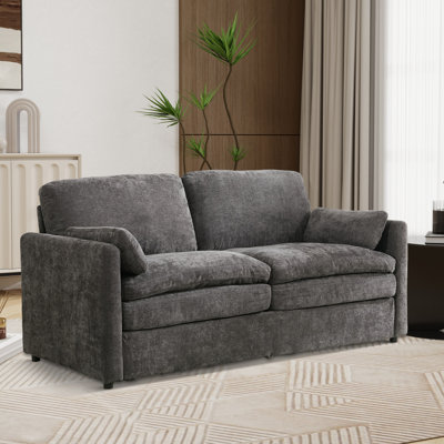 Wide Upholstered Sofa,double Layer Comfy Loveseat Couch