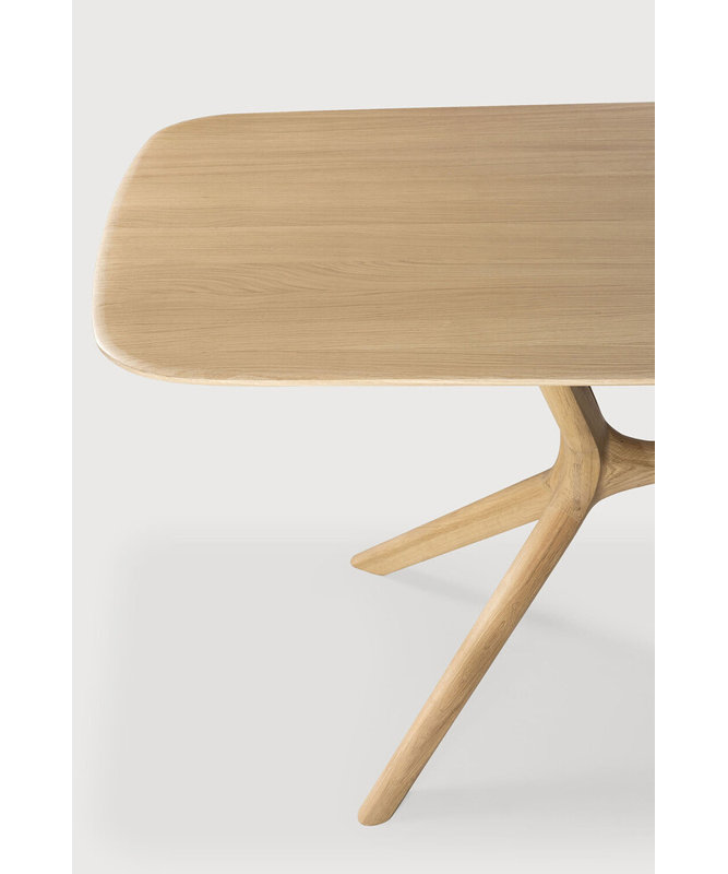 X Solid Oak Dining Table, 30" H x 78.75" L x 39.4" W
