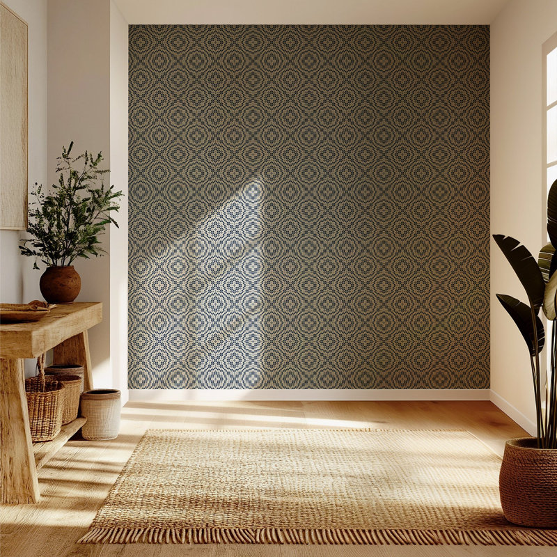 Echo Tile - Wallpaper, Non-Pasted, Oxford Blue, Non-Woven