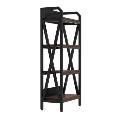 Raidon 4-Tier Bakers Rack with Metal Frame & Wood Shelves