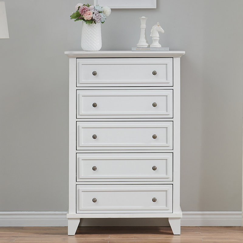 80 cm W Chest of 5 Drawers, White