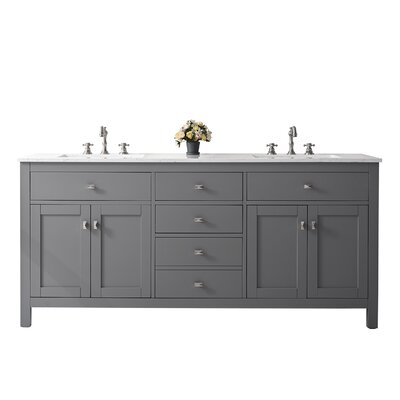 Antanina  72 Inch Grey Transitional Double Sink Bathroom Vanity -  Wade LoganÂ®, 8ABE2AA85D15404695304AC9B93070A3