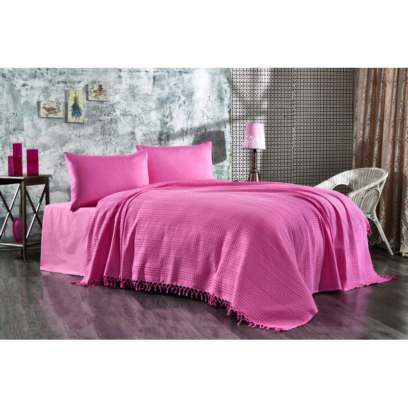 Couvre-lit / couvre-lit 100% coton Damaris, Fuchsia