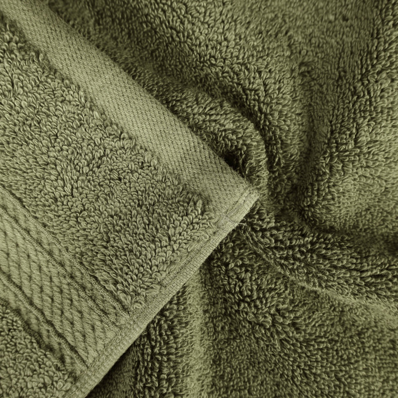 Egyptian Cotton Plush Heavyweight Absorbent 9 Piece Bathroom Towel Set, Forest Green