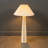 Stoneware Floor Lamp with Tapered Base and Pleated Shade