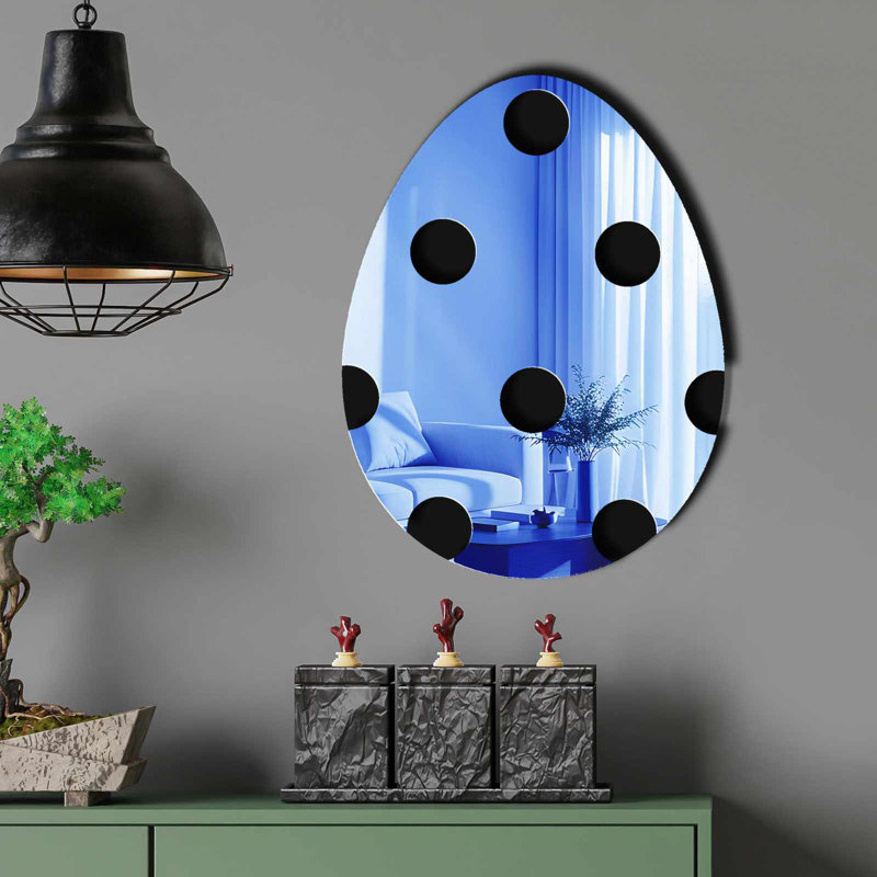 Miroir de Pâques décoratif, bleu, 12,9 po x 17,3 po | 100% PLEXIGLASS (épaisseur: 0,04 pouce) et 100% EVA (épaisseur: 0,4 pouce) | Bandes double face pour une présentation polyvalente | Parfait pour les décorations printanières et les décorations festives