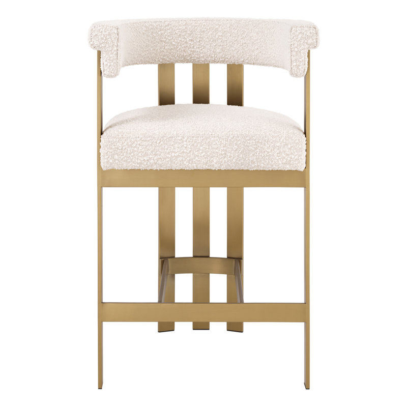 Clubhouse Upholstered Stool, Counter Stool (27.17" Seat Height), Boucle Cream