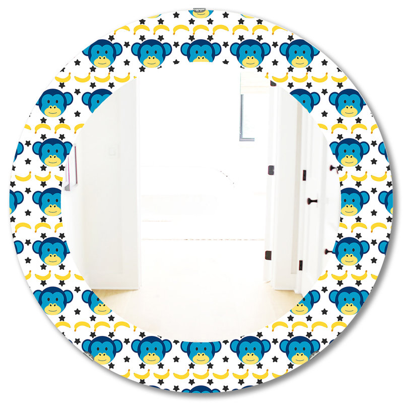 Miroir mural, H 31,5 po x l 31,5 po, Singe