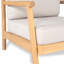 Fauteuil club de patio en bois d'acacia avec coussin résistant à l'eau, teck et beige (1 pièce)