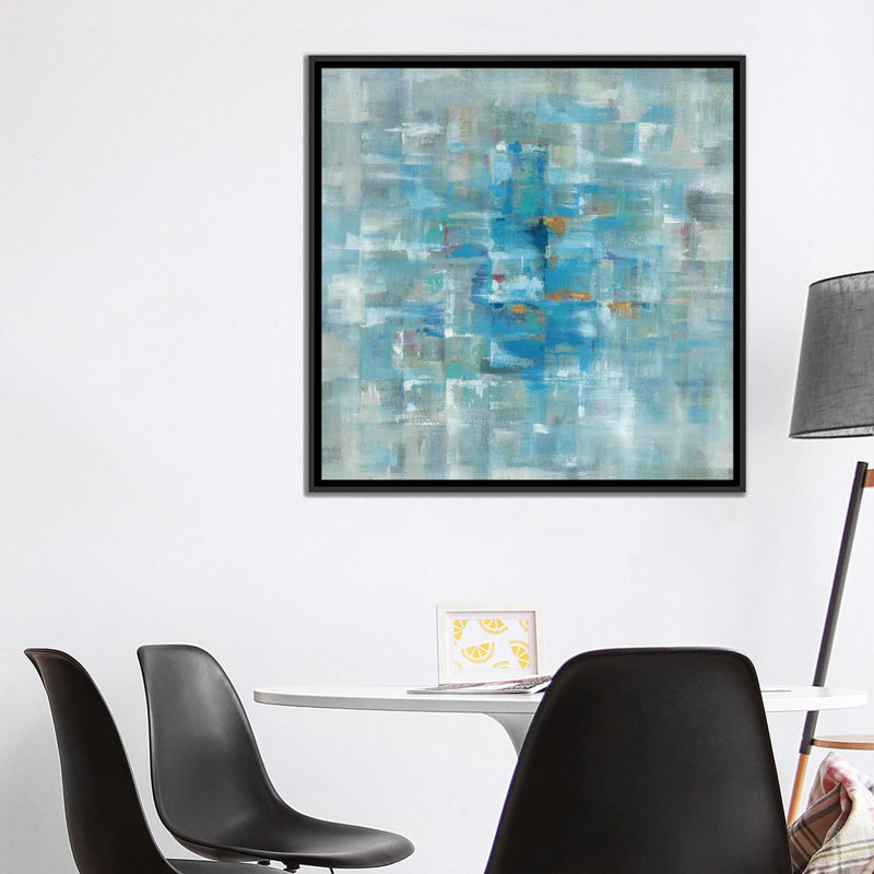 « abstract square », reproduction d’art sur toile tendue, H 18 po x l 18 po x P 1,5 po, Toile avec cadre noir