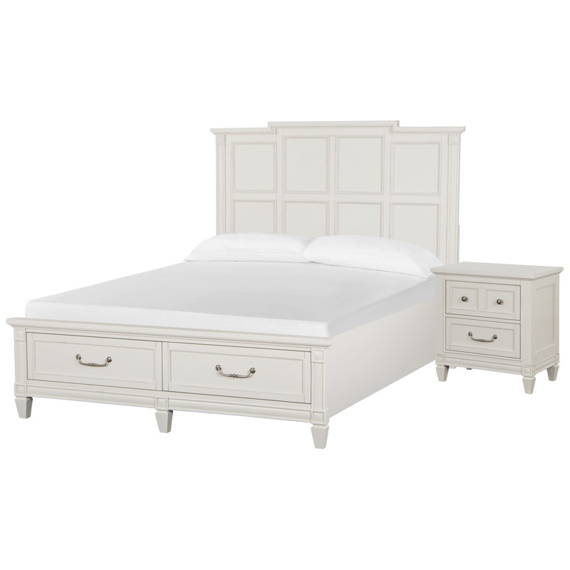 Lit à panneau avec table de chevet Murtagh, 2 Pcs: Bed, Nightstand, Queen