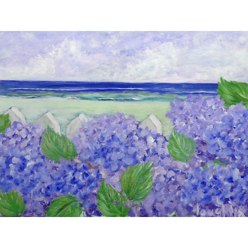 «Hydrangeas at Sea» par Brendan Loughlin - impression sur toile tendue, H 24 po x l 32 po x P 1,5 po