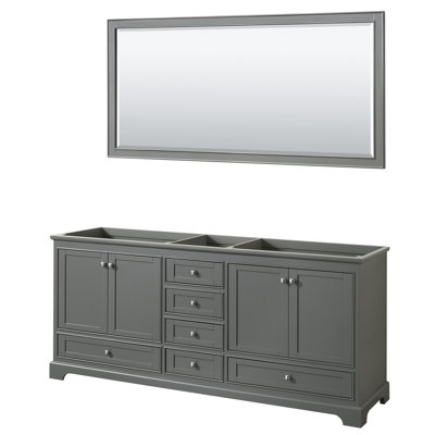 Base de salle de bain double 79 po uniquement meuble-lavabo Deborah