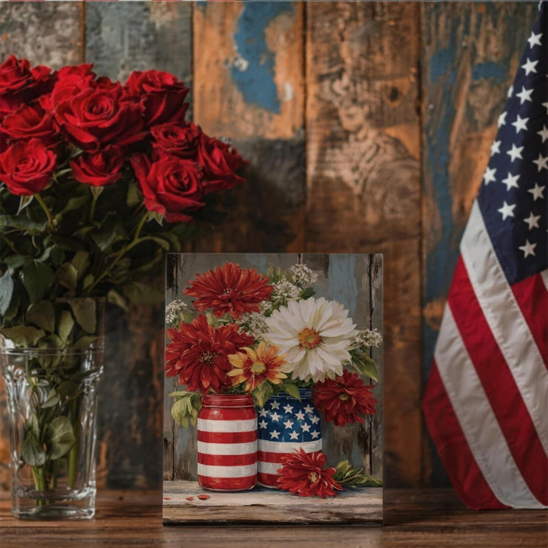 Drapeau américain Mason Jar