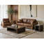 Fauteuil d'appoint rembourré en cuir véritable Gilkey