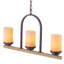 Lustre industriel rustique à 3 ou 6 lumières avec abat-jour naturel en albâtre, poutre en faux bois et cadre en fer en forme de U, hauteur réglable de 19 à 98 po pour îlot de cuisine - Répertorié ETL-298987382-298987380-298987339