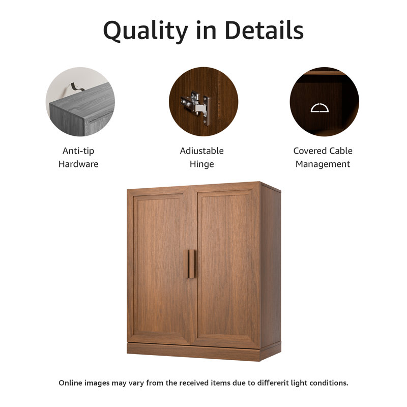 Tonya 2 - Door Accent Cabinet, Walnut, 36" H x 31" W x 16" D