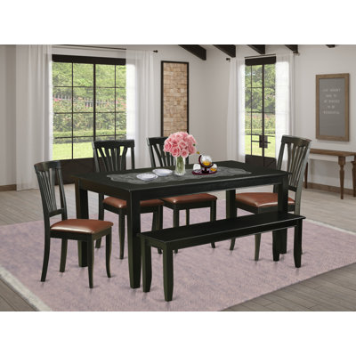 Sisneros 6 - Piece Rubberwood Solid Wood Dining Set by Charlton Home